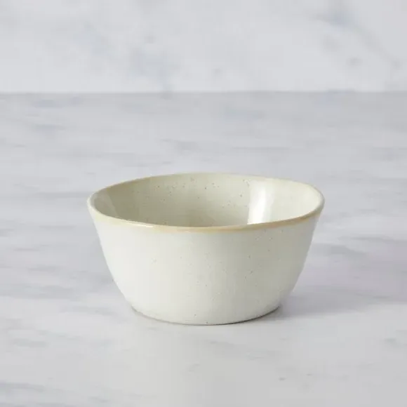 Reactive Glaze Dip Bowl - White, Stoneware