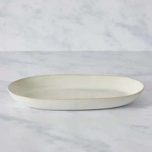 Reactive Glaze Serve Platter - White, Stoneware