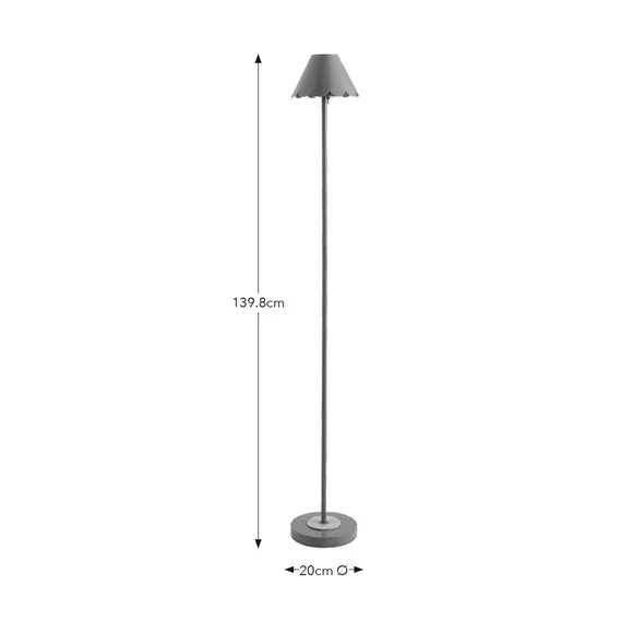 Rechargeable Floor Lamp Scalloped - Green, Metal