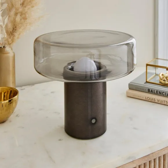 Rechargeable Table Lamp - Gold, Glass