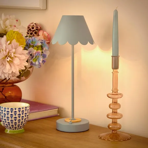Rechargeable Table Lamp Scalloped - Blue, Metal