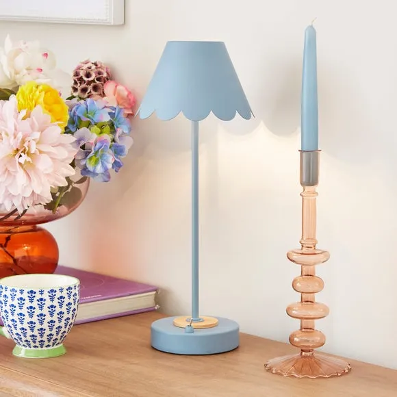 Rechargeable Table Lamp Scalloped - Blue, Metal image