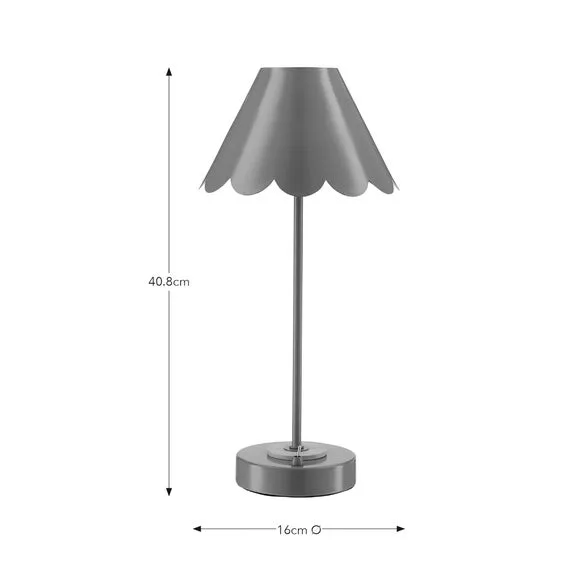 Rechargeable Table Lamp Scalloped - Green, Metal