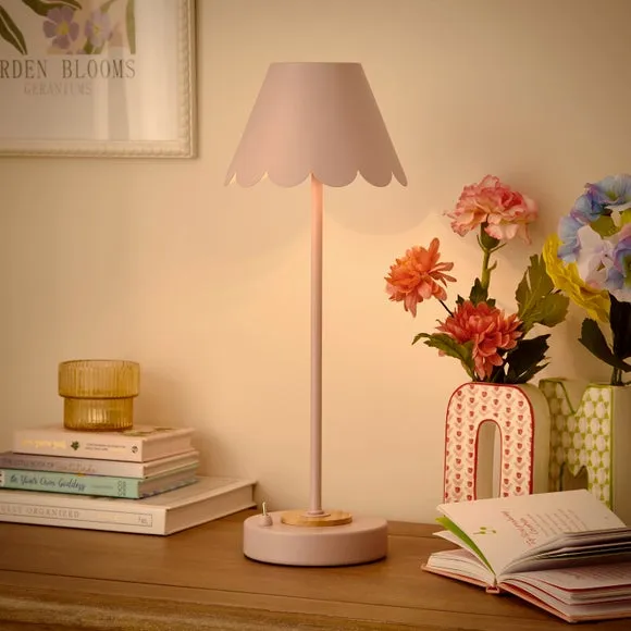 Rechargeable Table Lamp Scalloped - Heather, Metal