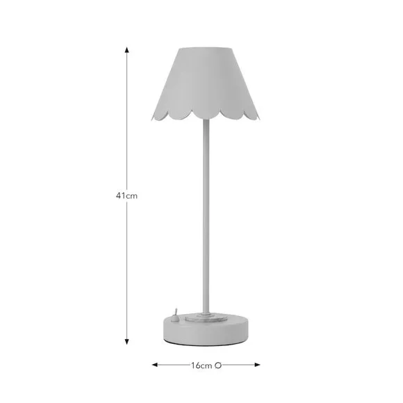 Rechargeable Table Lamp Scalloped - Heather, Metal