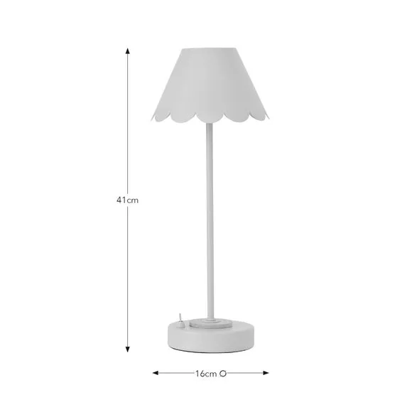 Rechargeable Table Lamp Scalloped - Natural, Metal