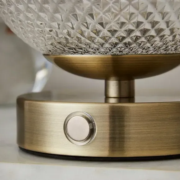 Rechargeable Table Lamp Touch Dimmable - Clear Glass