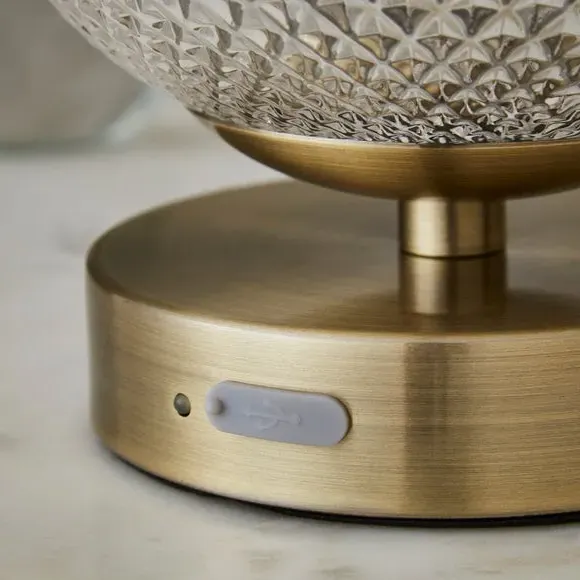 Rechargeable Table Lamp Touch Dimmable - Clear Glass