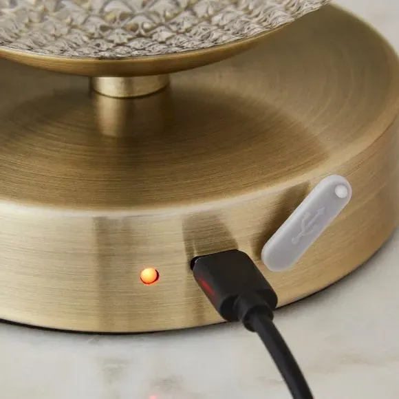 Rechargeable Table Lamp Touch Dimmable - Clear Glass