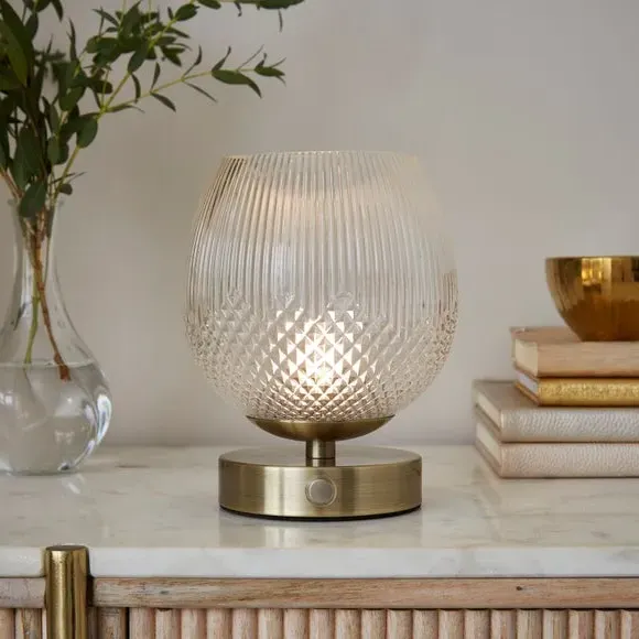 Rechargeable Table Lamp Touch Dimmable - Clear Glass image
