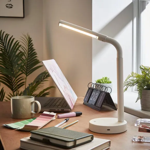 Rechargeable Touch Table Lamp - White, Metal