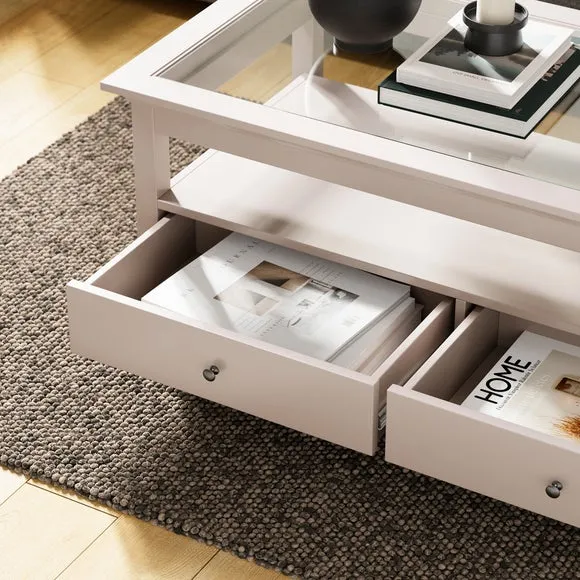 Rectangle Coffee Table with Drawers - Natural