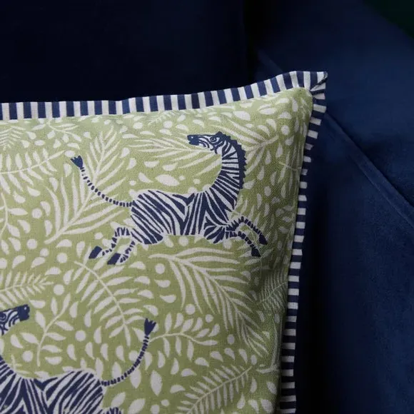 Rectangle Cushion Cover - Green, Zebra Print