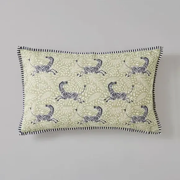 Rectangle Cushion Cover - Green, Zebra Print