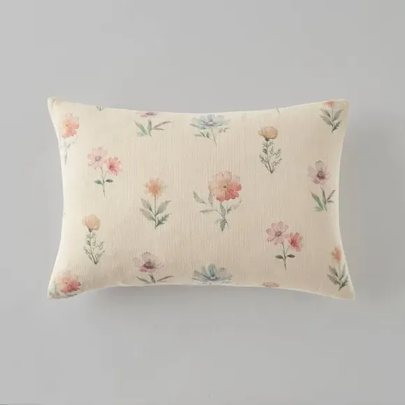 Rectangle Cushion Cover - Natural, Floral Print