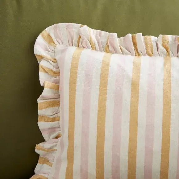 Rectangle Cushion Cover with Frills - Blush