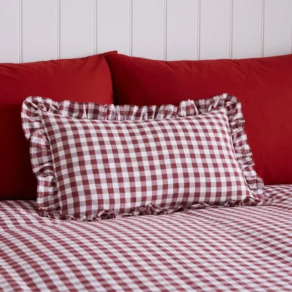 Rectangle Cushion Cover with Frills - Mulberry, Cotton image