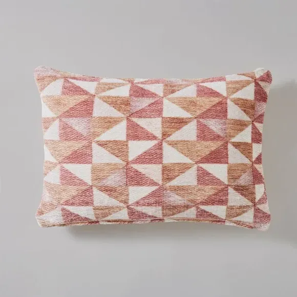 Rectangle Cushion Cover with Zip - Red, Cotton
