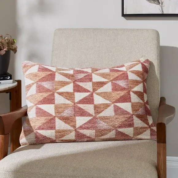 Rectangle Cushion Cover with Zip - Red, Cotton image