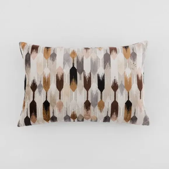 Rectangle Cushion Cut Velvet - Monochrome