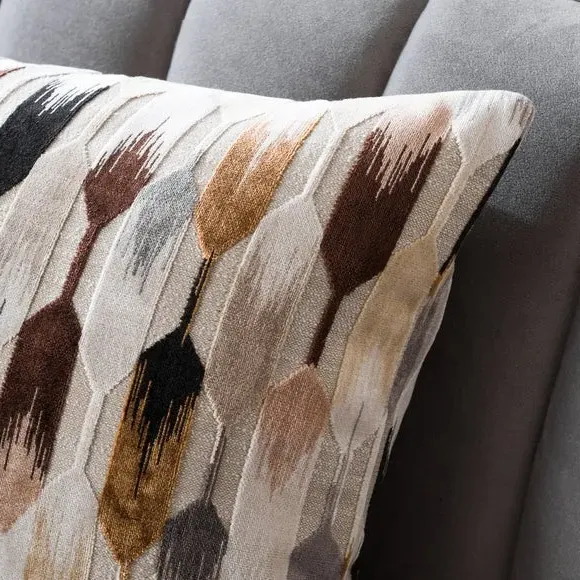Rectangle Cushion Cut Velvet - Monochrome