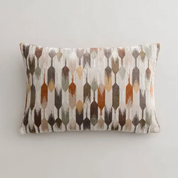 Rectangle Cushion Cut Velvet - Natural