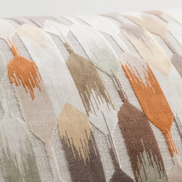 Rectangle Cushion Cut Velvet - Natural