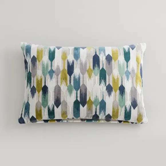Rectangle Cushion Cut Velvet - Navy