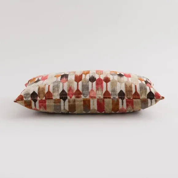 Rectangle Cushion Cut Velvet - Warm Coral