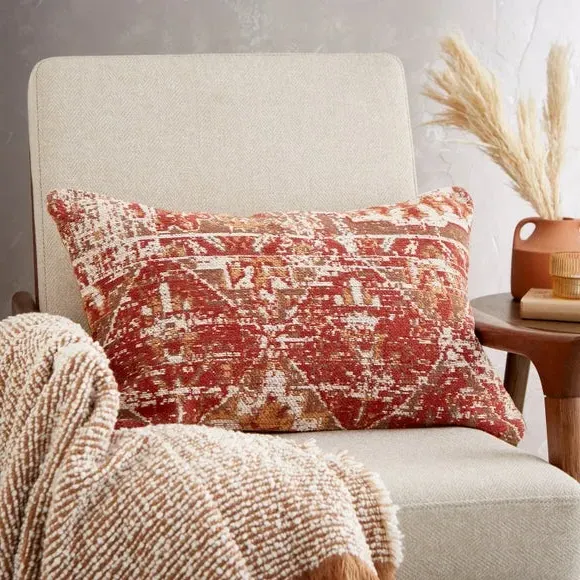 Rectangle Cushion Distressed - Orange, Cotton image