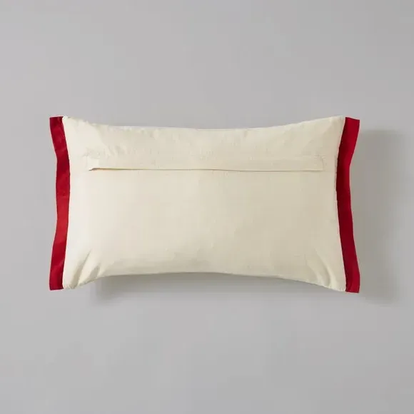 Rectangle Cushion Embroidered - Natural, Cotton
