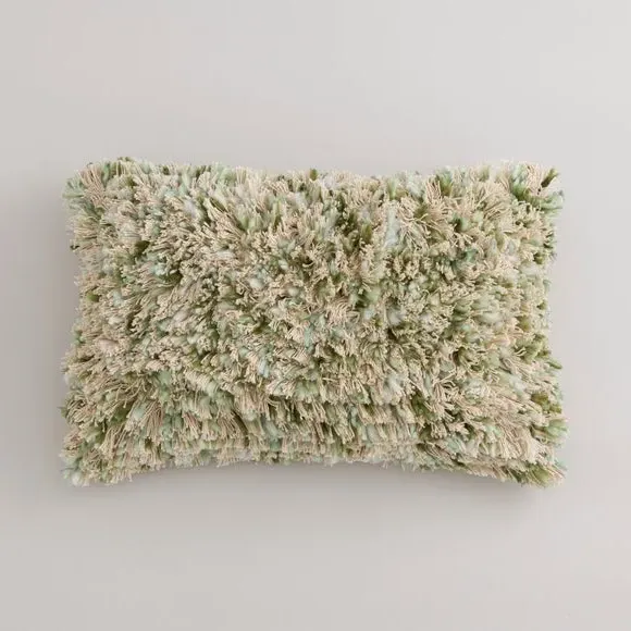 Rectangle Cushion Fluffy Texture - Sage, Cotton