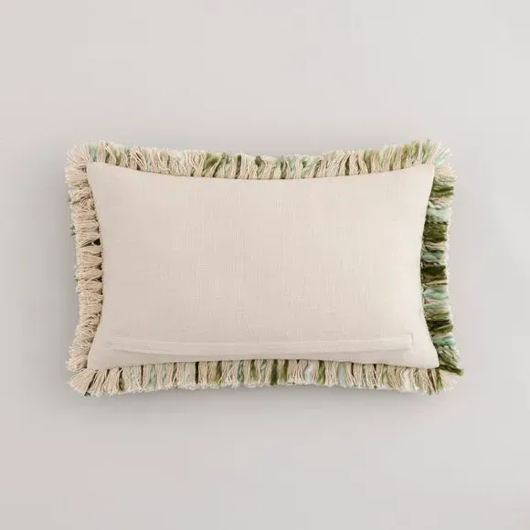 Rectangle Cushion Fluffy Texture - Sage, Cotton