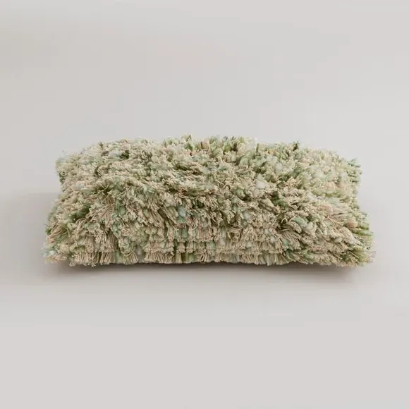 Rectangle Cushion Fluffy Texture - Sage, Cotton