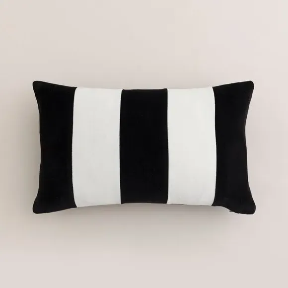 Rectangle Cushion Reversible - Black, Cotton