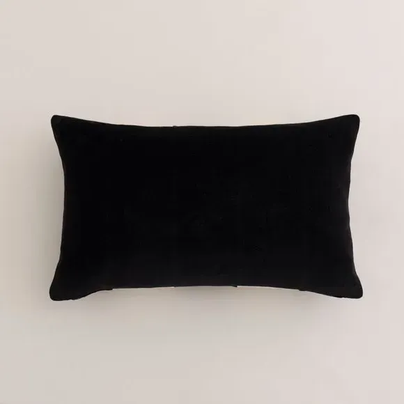Rectangle Cushion Reversible - Black, Cotton