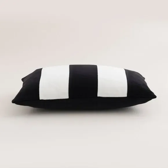 Rectangle Cushion Reversible - Black, Cotton