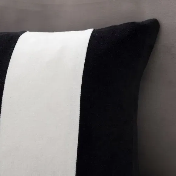 Rectangle Cushion Reversible - Black, Cotton