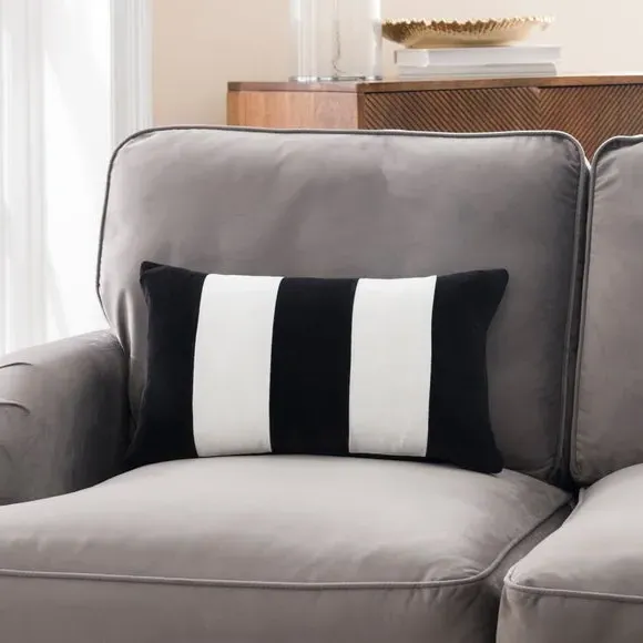 Rectangle Cushion Reversible - Black, Cotton image
