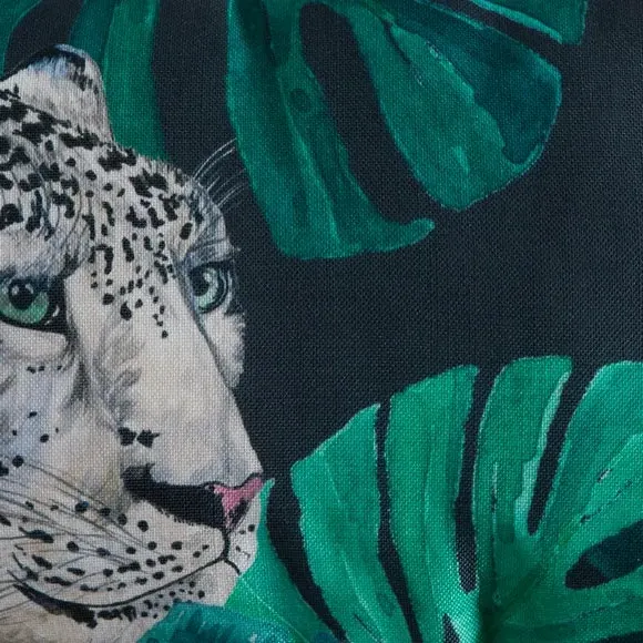 Rectangle Cushion Snow Leopard Print - Multicolor