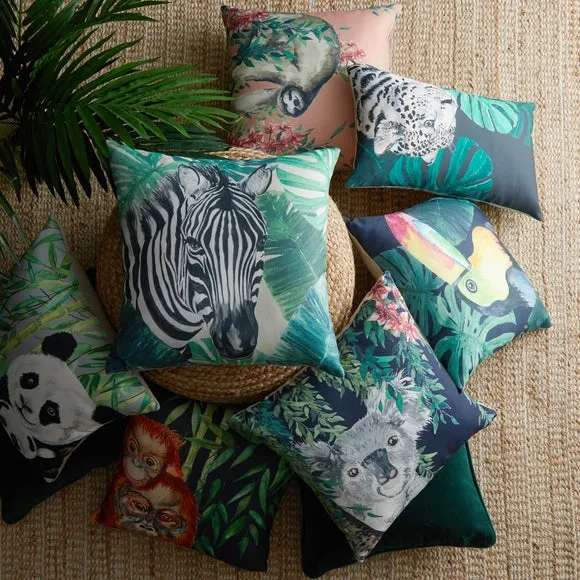 Rectangle Cushion Snow Leopard Print - Multicolor