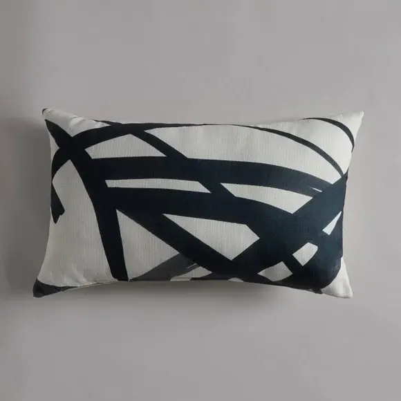 Rectangle Cushion with Abstract Print - Multicolor