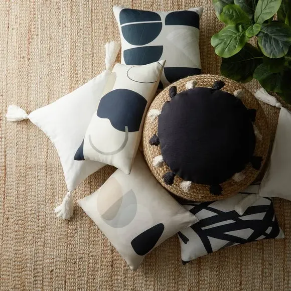 Rectangle Cushion with Abstract Print - Multicolor