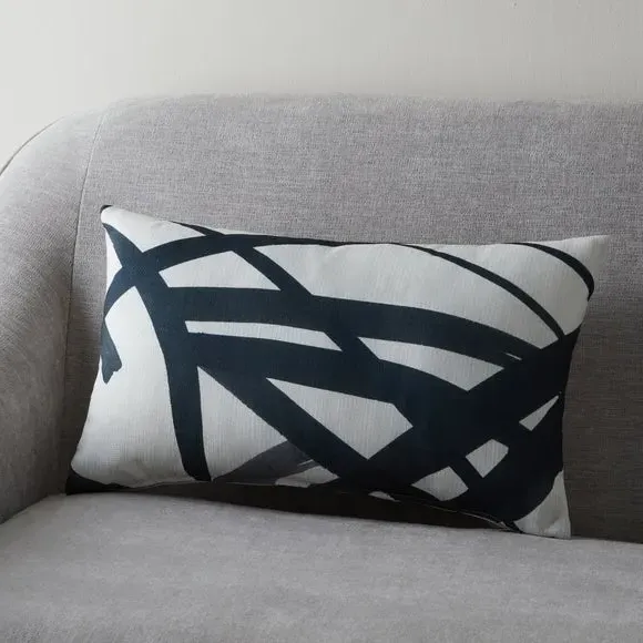 Rectangle Cushion with Abstract Print - Multicolor image