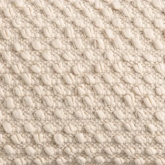 Rectangle Cushion with Bobble Design - Natural