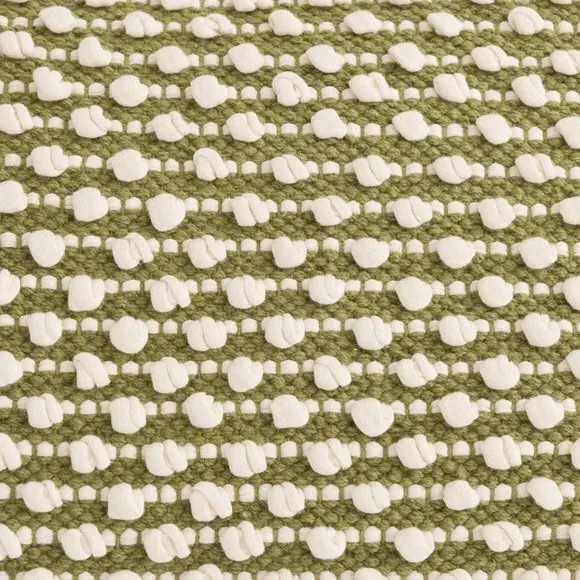 Rectangle Cushion with Bobble Design - Olive
