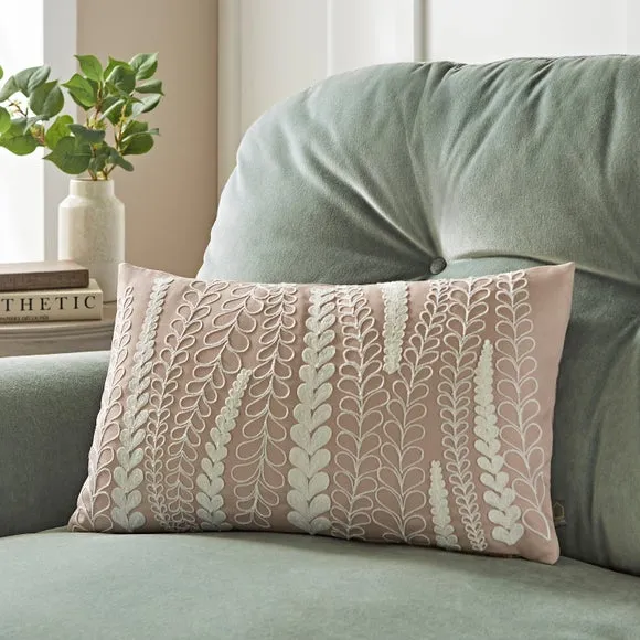 Rectangle Cushion with Embroidery - Natural image