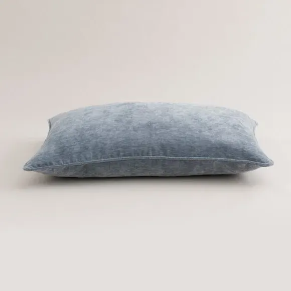 Rectangle Cushion with Feather Fill - Blue, Chenille