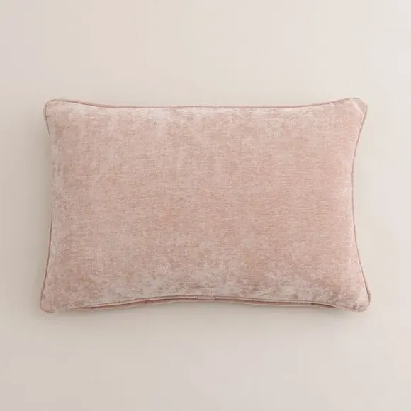 Rectangle Cushion with Feather Fill - Blush, Chenille