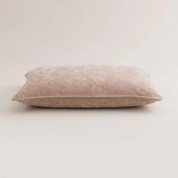 Rectangle Cushion with Feather Fill - Blush, Chenille